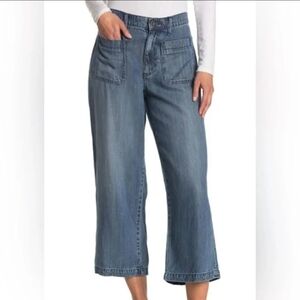 Kut from the Kloth Sandra Straight Wide-Leg Cropped Jeans Size 8